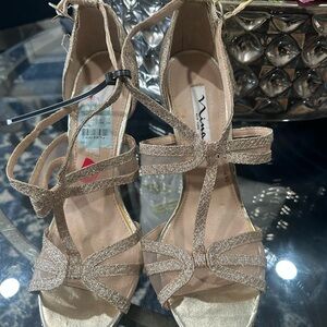 Nina Rose Gold Glitter Strappy Sandals